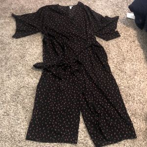 EUC plus size wide leg jumpsuit